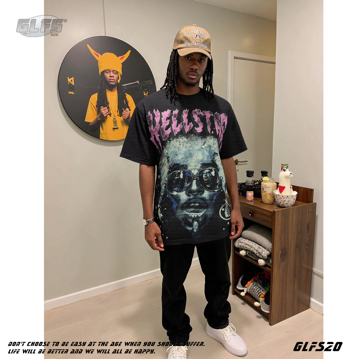 ☠𝔾𝕣𝕠𝕦𝕟𝕕ℤ𝕖𝕣𝕠®♛GZ嘻哈♛2025年SS-美式新款滿版人像短袖T-Shirt上衣