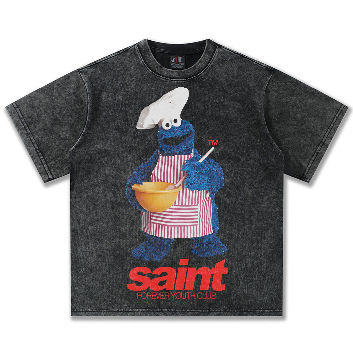 G.Z邁阿密南岸𝔾𝕣𝕠𝕦𝕟𝕕ℤ𝕖𝕣𝕠®✥南裝大佬✥ 美式嘻哈水洗重磅數男女中性餅乾怪獸T-Shirt短袖上衣(亞洲版型)