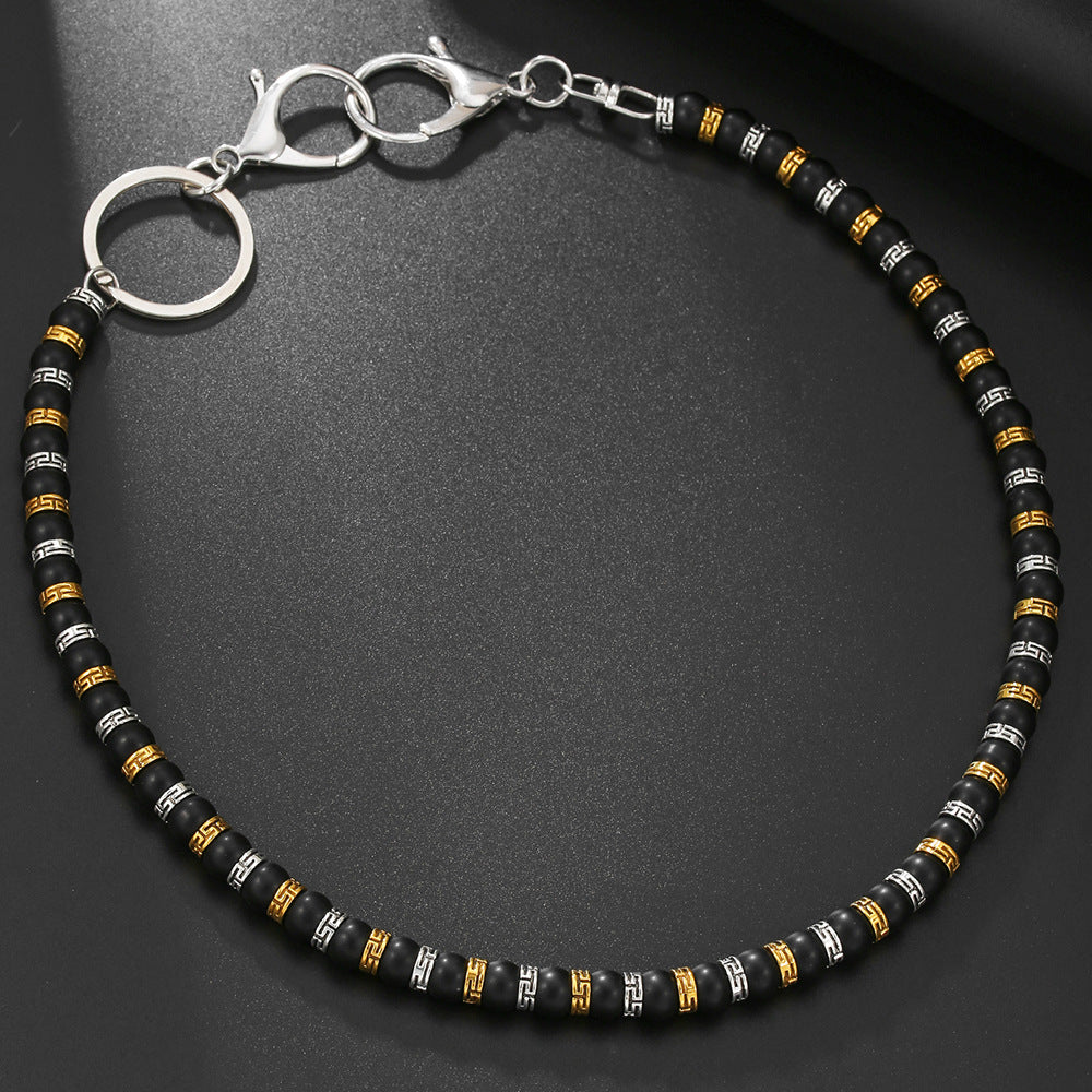 Flexing精品✥𝔾𝕣𝕠𝕦𝕟𝕕ℤ𝕖𝕣𝕠®✥歐美嘻哈設計感黑磨砂石個性褲腰鏈