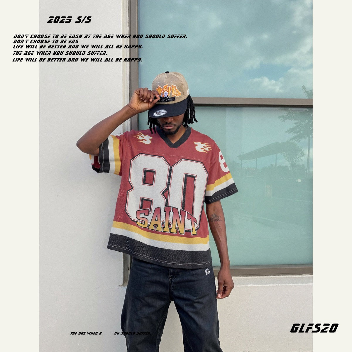 ☠𝔾𝕣𝕠𝕦𝕟𝕕ℤ𝕖𝕣𝕠®♛GZ嘻哈♛2025年SS-美式新款復古混色透氣短袖球衣T-Shirt上衣