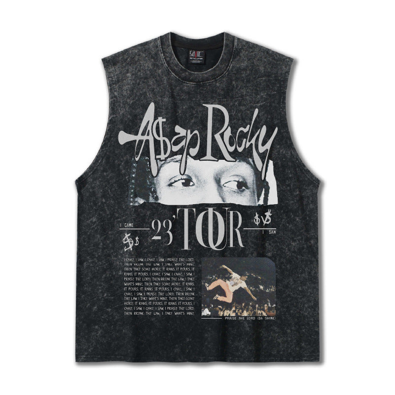 G.Z邁阿密南岸𝔾𝕣𝕠𝕦𝕟𝕕ℤ𝕖𝕣𝕠®✥南裝大佬✥ 美式嘻哈水洗重磅數男女中性ASAP ROCKY坎肩背心亞洲版型)