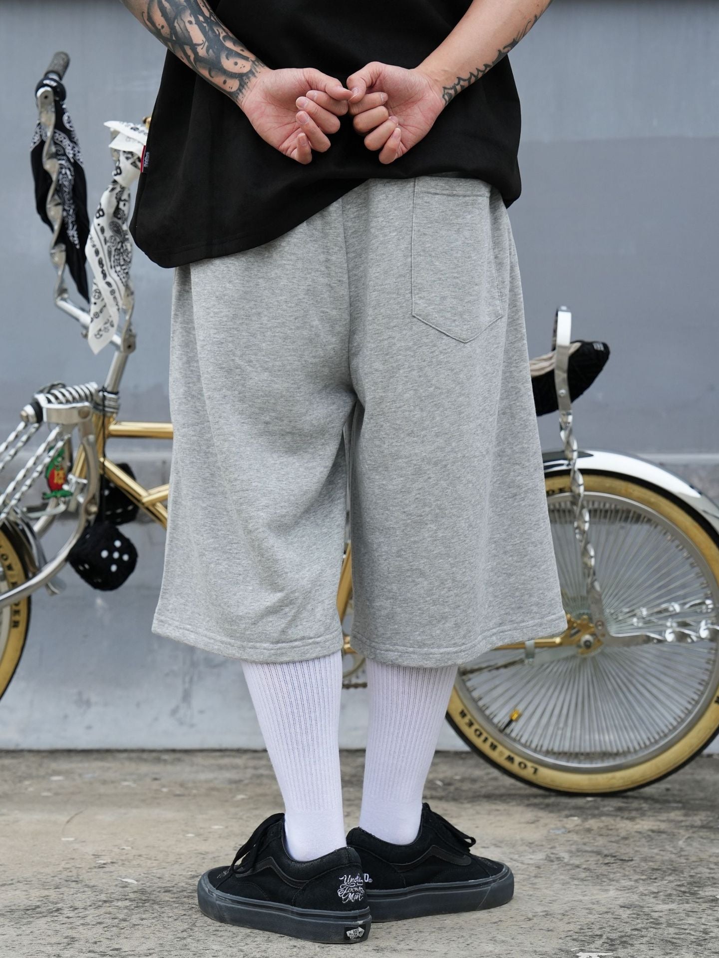 𝔾𝕣𝕠𝕦𝕟𝕕ℤ𝕖𝕣𝕠🎭♠墨西哥♠匪幫⚂2024⚅美式寬鬆彈性七分電繡草寫字休閒短褲