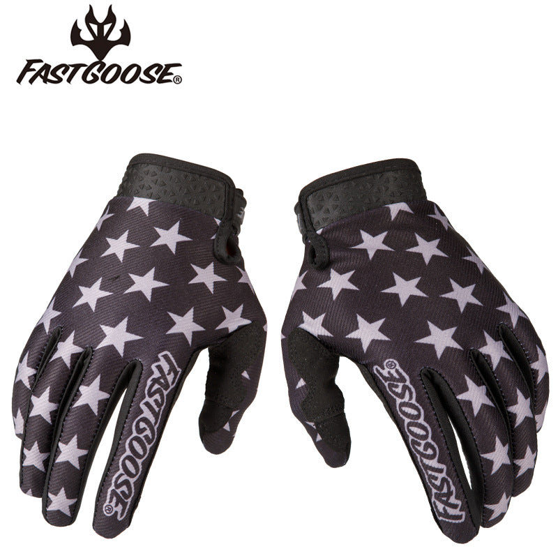 Flexing精品✥𝔾𝕣𝕠𝕦𝕟𝕕ℤ𝕖𝕣𝕠®✥歐美嘻哈星星手指觸控越野單車運動男女中性街頭防滑手套