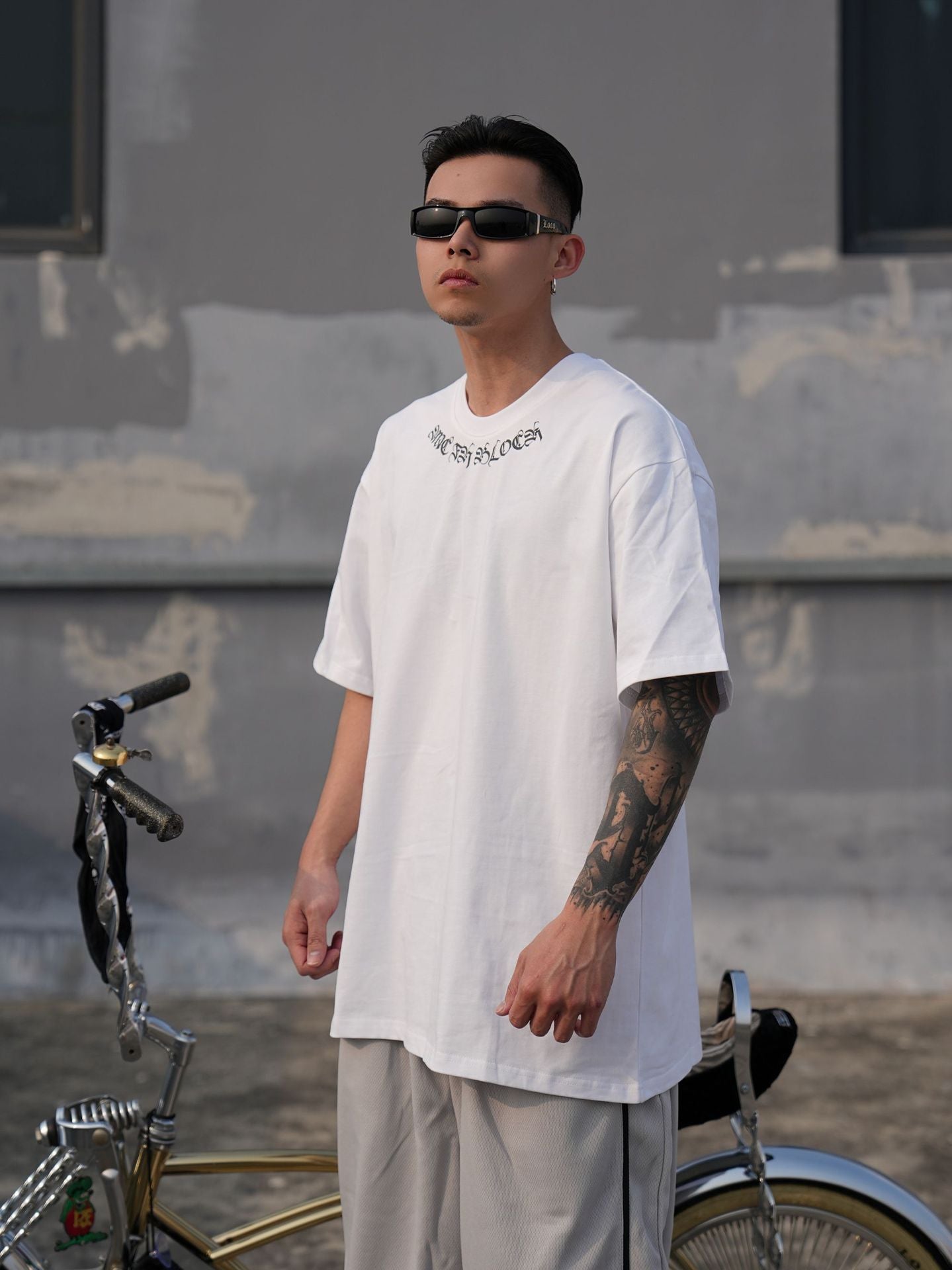 𝔾𝕣𝕠𝕦𝕟𝕕ℤ𝕖𝕣𝕠🎭♠墨西哥♠匪幫⚂2024⚅美式嘻哈寬鬆上衣TATTOO文字短袖T-SHIRT