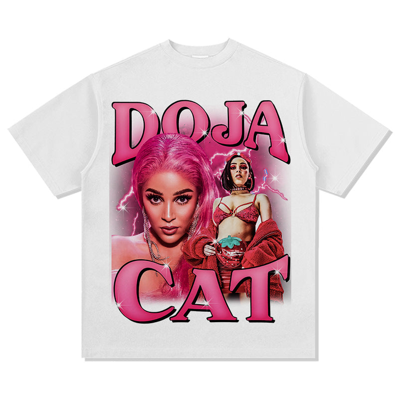 G.Z邁阿密南岸✥𝔾𝕣𝕠𝕦𝕟𝕕ℤ𝕖𝕣𝕠®✥2025年南裝大佬/美式嘻哈寬鬆重磅數Doja cat A款男女中性T-Shirt上衣