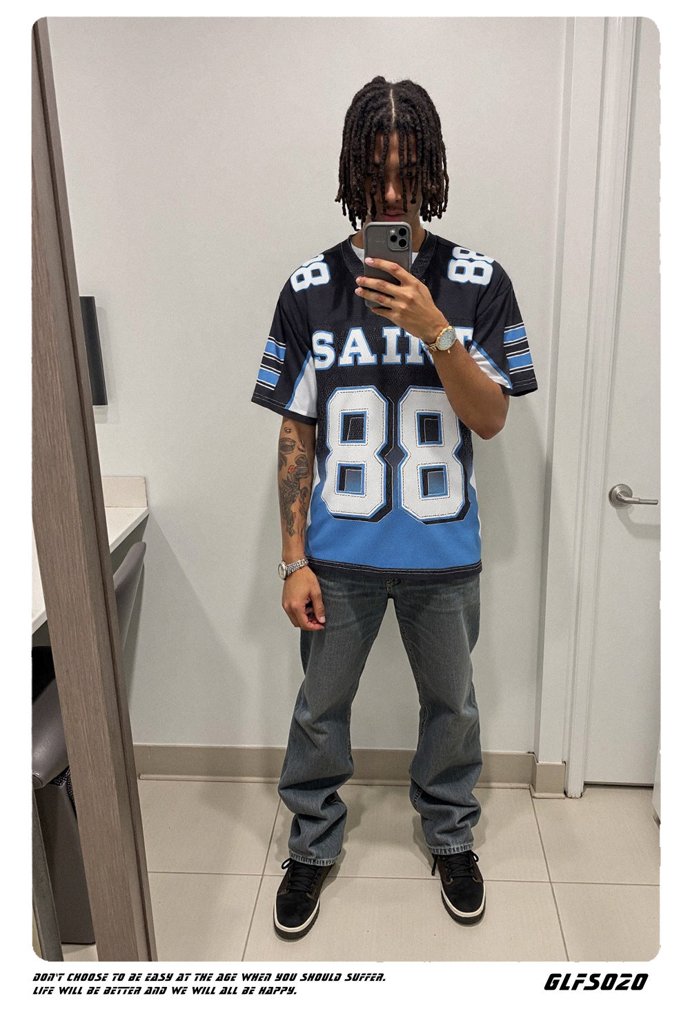 ☠𝔾𝕣𝕠𝕦𝕟𝕕ℤ𝕖𝕣𝕠®♛GZ嘻哈♛2025年SS-美式新款漸變色88透氣短袖球衣T-Shirt上衣