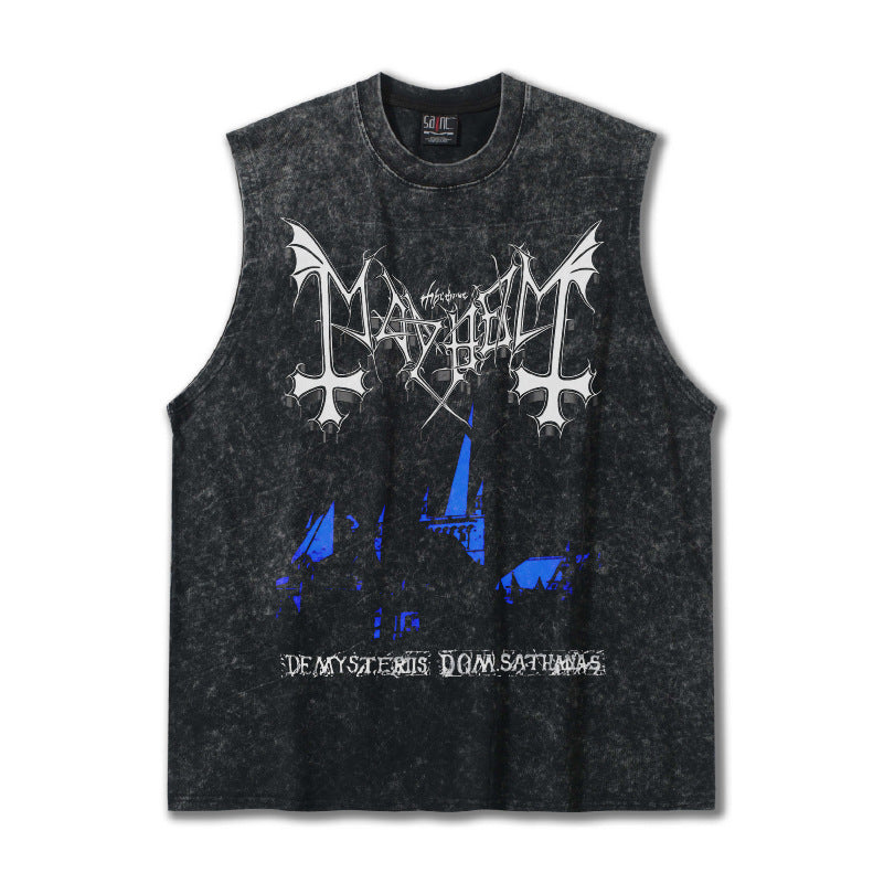 G.Z邁阿密南岸𝔾𝕣𝕠𝕦𝕟𝕕ℤ𝕖𝕣𝕠®✥南裝大佬✥ 美式嘻哈水洗重磅數男女中性Mayhem坎肩背心亞洲版型)