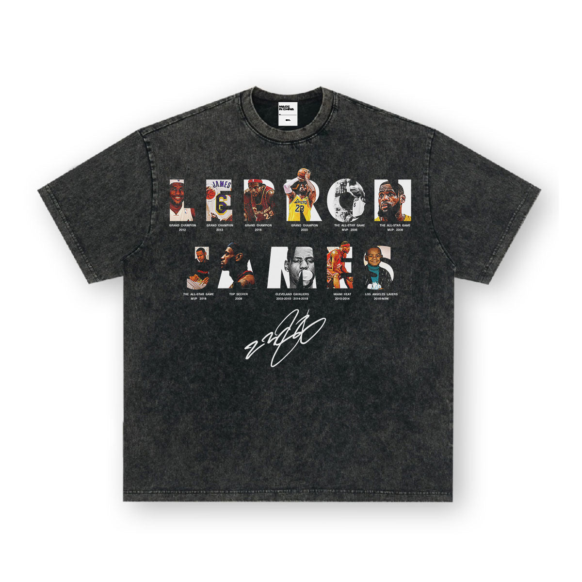 G.Z邁阿密南岸𝔾𝕣𝕠𝕦𝕟𝕕ℤ𝕖𝕣𝕠®✥南裝大佬✥ 美式嘻哈水洗重磅數男女中性勒布朗短袖上衣T-Shirt(亞洲版型)