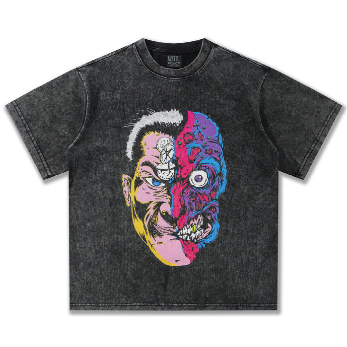 G.Z邁阿密南岸𝔾𝕣𝕠𝕦𝕟𝕕ℤ𝕖𝕣𝕠®✥南裝大佬✥ 美式嘻哈水洗重磅數男女中性雙面人短袖上衣T-Shirt(亞洲版型)