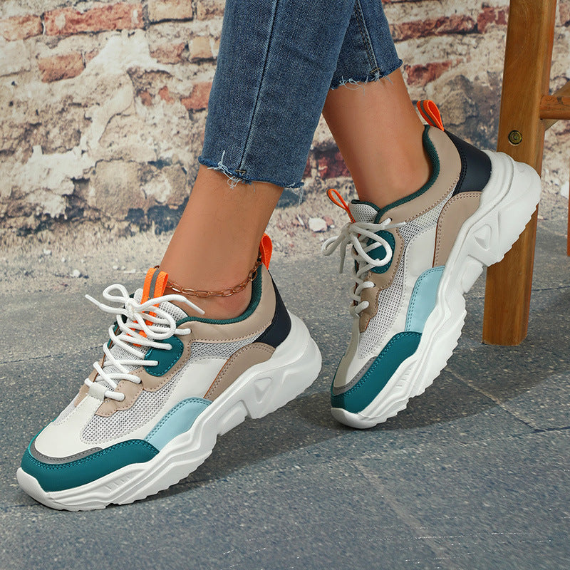 𝔾𝕣𝕠𝕦𝕟𝕕ℤ𝕖𝕣𝕠®✿ColorShoes2025年✿㊚㊛ 夏季全尺碼男女情侶款輕量化潮流拚色休閒老爹鞋