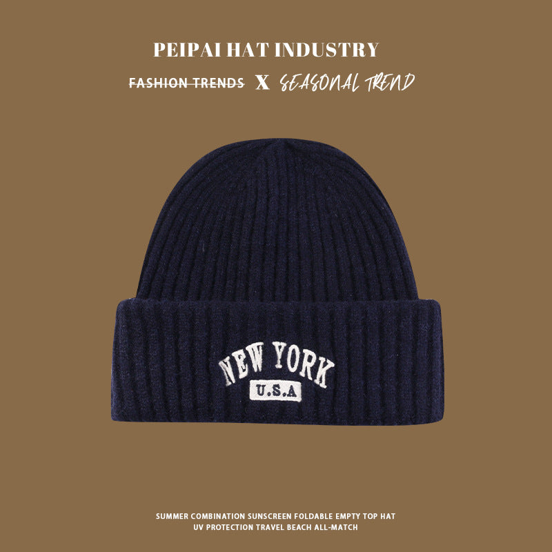 ✥𝔾𝕣𝕠𝕦𝕟𝕕ℤ𝕖𝕣𝕠®✥Deluxe2025年/美式嘻哈休閒秋冬保暖新款刺繡字母禦寒針織毛線帽