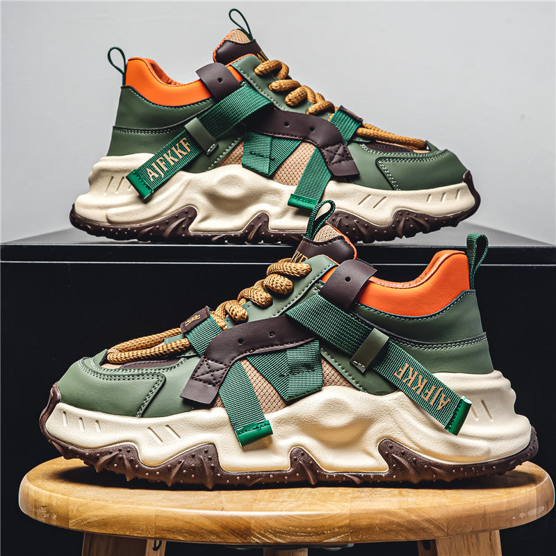 𝔾𝕣𝕠𝕦𝕟𝕕ℤ𝕖𝕣𝕠®-Flexing-shoes✥2024✥美式復古慢跑阿甘老爹鞋增高休閒走路鞋