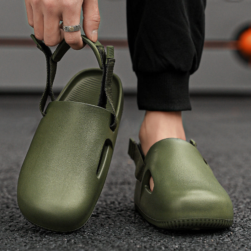 𝔾𝕣𝕠𝕦𝕟𝕕ℤ𝕖𝕣𝕠®-Flexing-shoes✥2024✥美式復古包頭室內外可拆帶涼拖鞋沙灘鞋