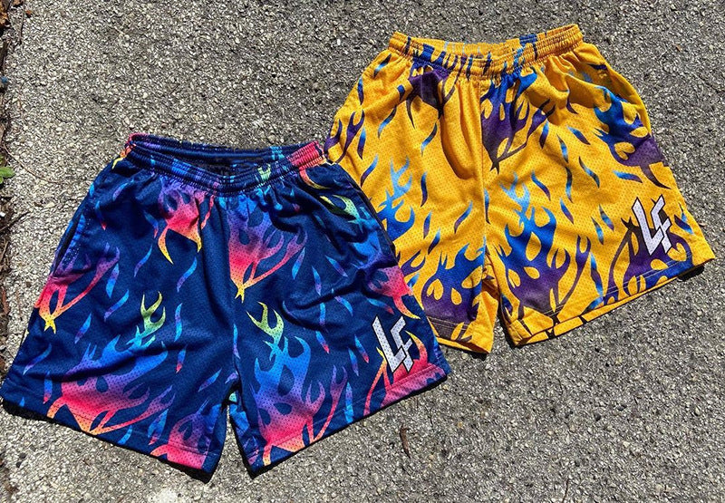 G.Z 邁阿密南岸✥𝔾𝕣𝕠𝕦𝕟𝕕ℤ𝕖𝕣𝕠®✥2023南裝大佬/美式休閒燃燒火焰漸層四分短褲球褲