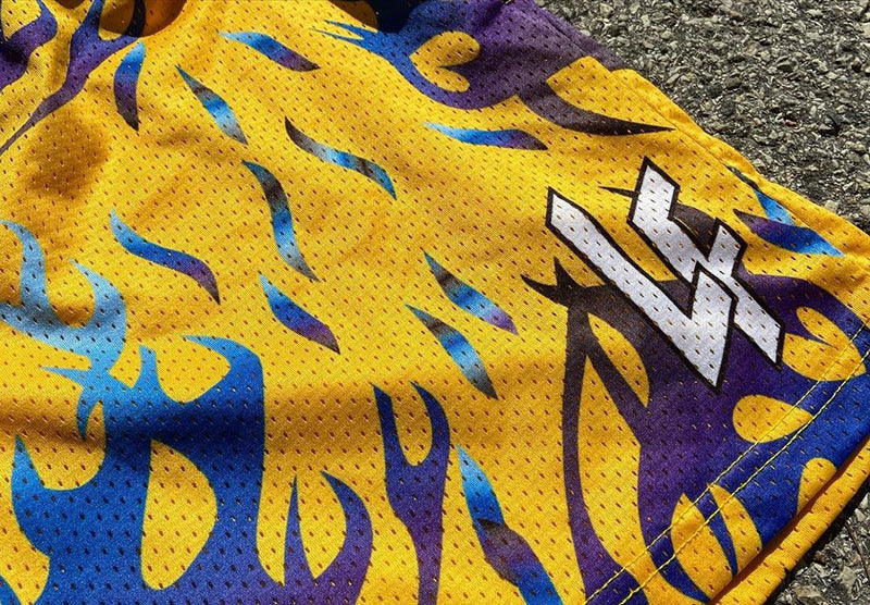 G.Z 邁阿密南岸✥𝔾𝕣𝕠𝕦𝕟𝕕ℤ𝕖𝕣𝕠®✥2023南裝大佬/美式休閒燃燒火焰漸層四分短褲球褲