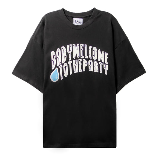 DRIP//Baby Welcome To The Partee Black Short Sleeve Top