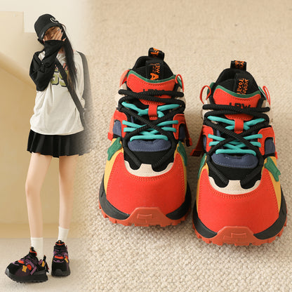 𝔾𝕣𝕠𝕦𝕟𝕕ℤ𝕖𝕣𝕠®－Flexing－shoes✥25-26年✥美式新款厚底增高拚色4.5cm女款老爹休閒鞋(35-40號)2523