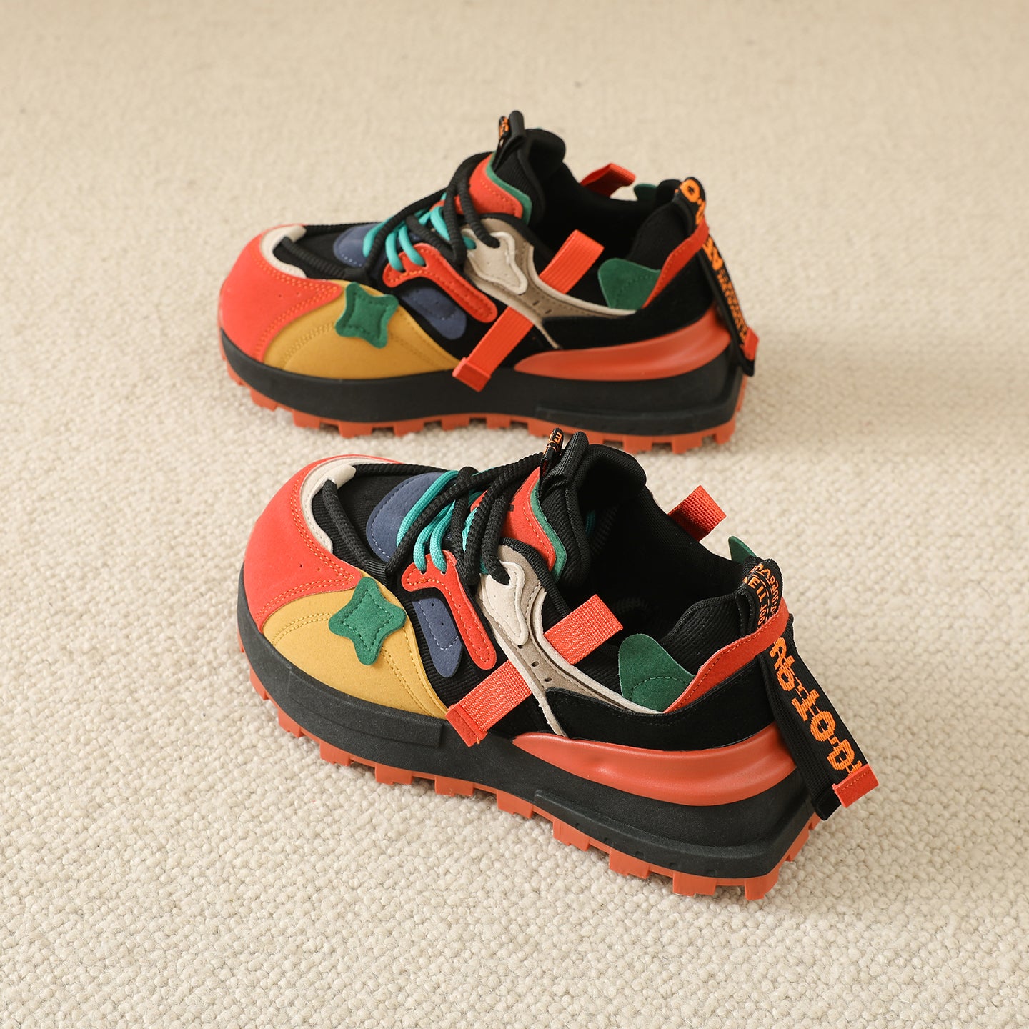 𝔾𝕣𝕠𝕦𝕟𝕕ℤ𝕖𝕣𝕠®－Flexing－shoes✥25-26年✥美式新款厚底增高拚色4.5cm女款老爹休閒鞋(35-40號)2523