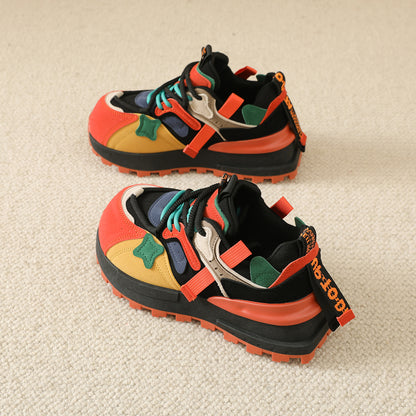 𝔾𝕣𝕠𝕦𝕟𝕕ℤ𝕖𝕣𝕠®－Flexing－shoes✥25-26年✥美式新款厚底增高拚色4.5cm女款老爹休閒鞋(35-40號)2523