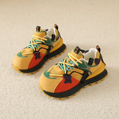 𝔾𝕣𝕠𝕦𝕟𝕕ℤ𝕖𝕣𝕠®－Flexing－shoes✥25-26年✥美式新款厚底增高拚色4.5cm女款老爹休閒鞋(35-40號)2523