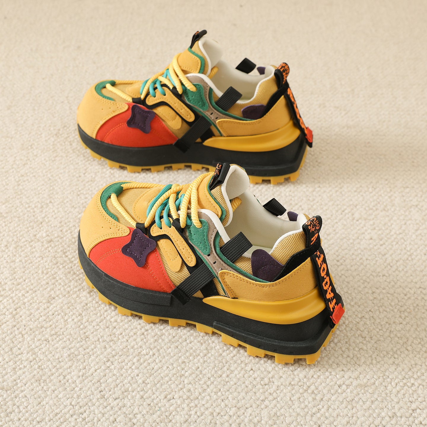 𝔾𝕣𝕠𝕦𝕟𝕕ℤ𝕖𝕣𝕠®－Flexing－shoes✥25-26年✥美式新款厚底增高拚色4.5cm女款老爹休閒鞋(35-40號)2523