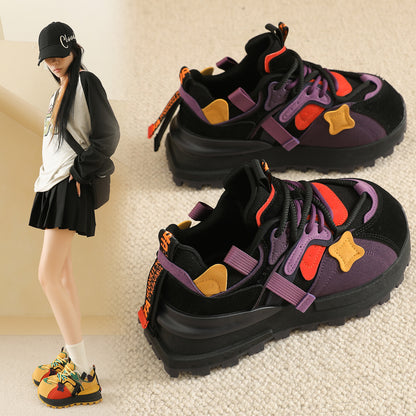 𝔾𝕣𝕠𝕦𝕟𝕕ℤ𝕖𝕣𝕠®－Flexing－shoes✥25-26年✥美式新款厚底增高拚色4.5cm女款老爹休閒鞋(35-40號)2523