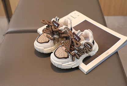 𝔾𝕣𝕠𝕦𝕟𝕕ℤ𝕖𝕣𝕠®－Deluxe－BabyKids Shoes✥2024年✥秋冬新款中小童學齡拼色字母復古老爹鞋