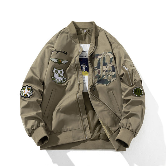 🔥𝔾𝕣𝕠𝕦𝕟𝕕⇔ℤ𝕖𝕣𝕠®(現貨特價)秋冬新款vintage防風MA-1復古迷彩字飛行外套