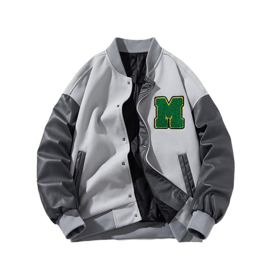 🔥𝔾𝕣𝕠𝕦𝕟𝕕⇔ℤ𝕖𝕣𝕠®(現貨特價)秋冬新款vintage防風復古字母電繡大學棒球外套