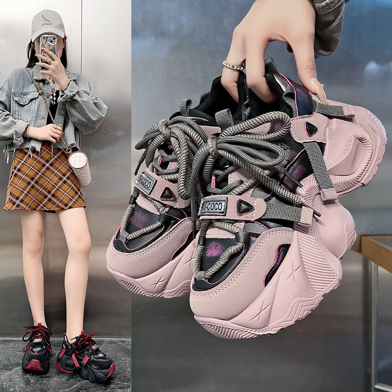 𝔾𝕣𝕠𝕦𝕟𝕕ℤ𝕖𝕣𝕠®－Flexing－shoes✥2024✥美式秋冬新款增高暗色系顯瘦女款老爹走路鞋(35-40號)8037