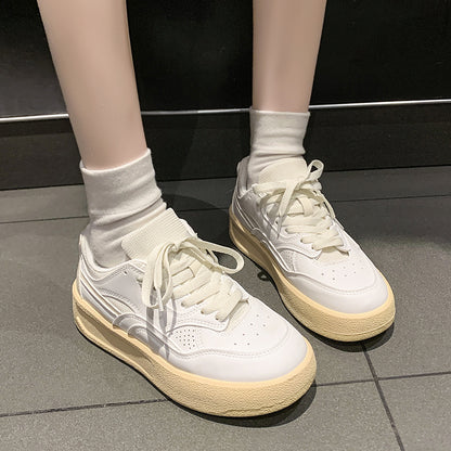 𝔾𝕣𝕠𝕦𝕟𝕕ℤ𝕖𝕣𝕠®－Flexing－shoes✥2024✥美式早秋少女系奶油底厚底網球運動鞋(35-40號)Q522