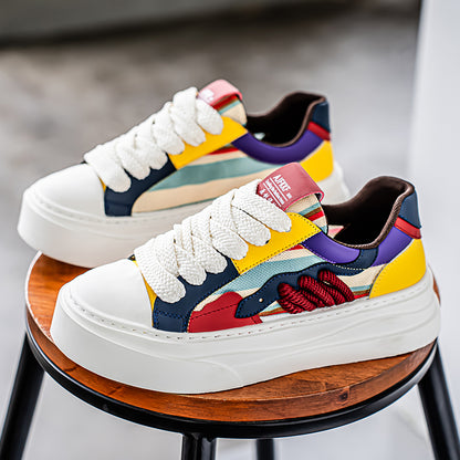 𝔾𝕣𝕠𝕦𝕟𝕕ℤ𝕖𝕣𝕠®－Flexing－shoes✥2025✥美式夏季新款透氣拚彩增高平底休閒滑板鞋LH591