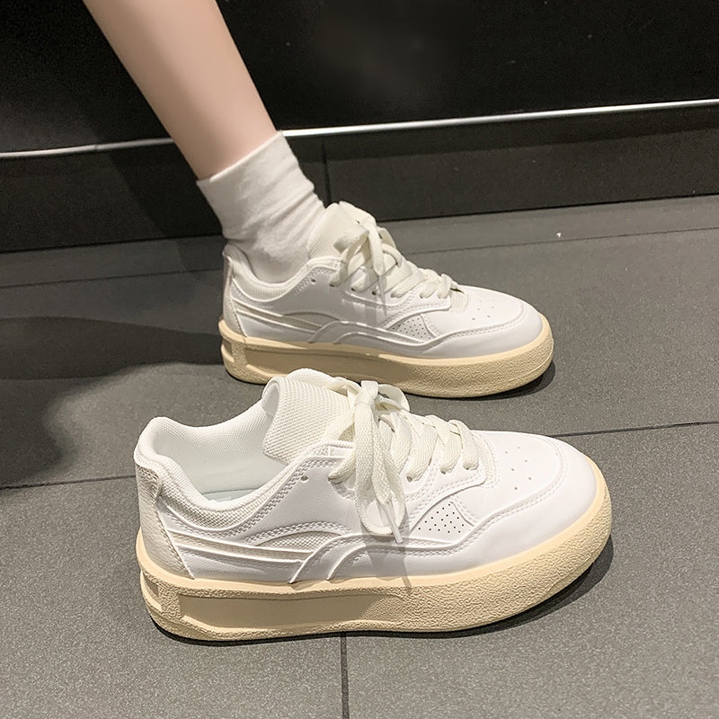 𝔾𝕣𝕠𝕦𝕟𝕕ℤ𝕖𝕣𝕠®－Flexing－shoes✥2024✥美式早秋少女系奶油底厚底網球運動鞋(35-40號)Q522