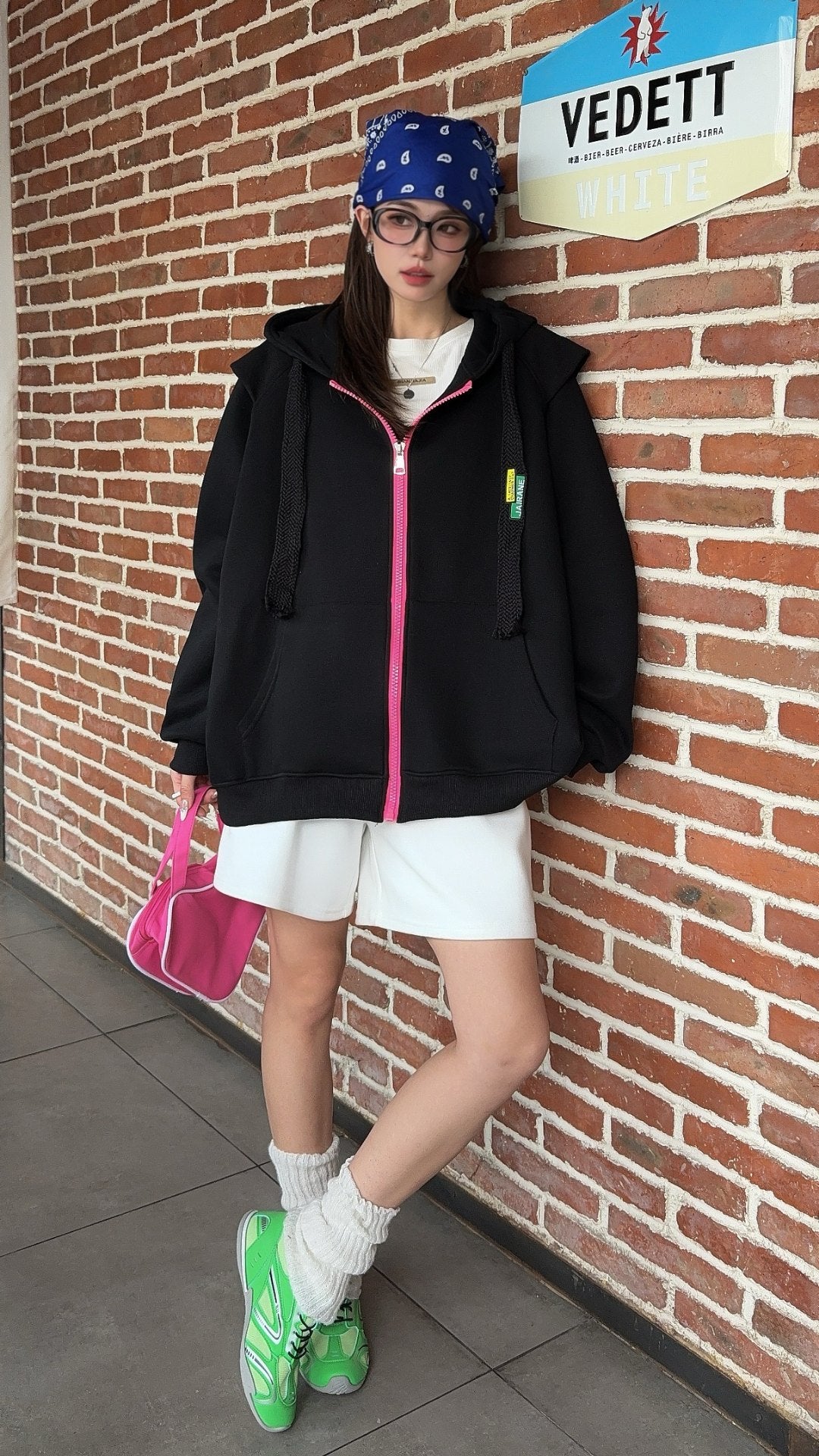 🄶🅁🄾🅄🄽🄳♾🅉🄴🅁🄾25-26SS♾無性別穿搭OverSize美式新款數字糖果色連帽長袖拉鍊外套(現貨)