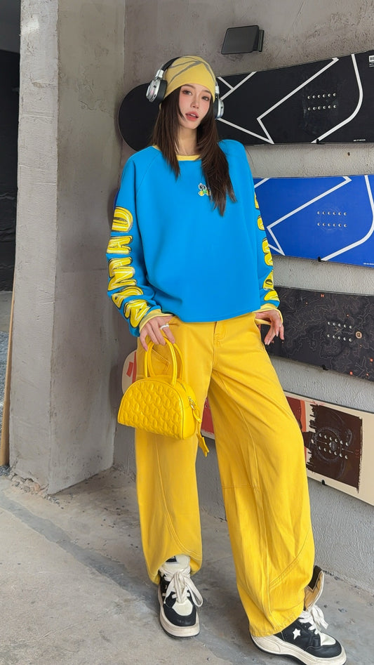 🄶🅁🄾🅄🄽🄳♾🅉🄴🅁🄾25-26SS♾無性別穿搭OverSize美式新款嘻哈雙袖字母長袖上衣T-SHIRT(現貨優惠)