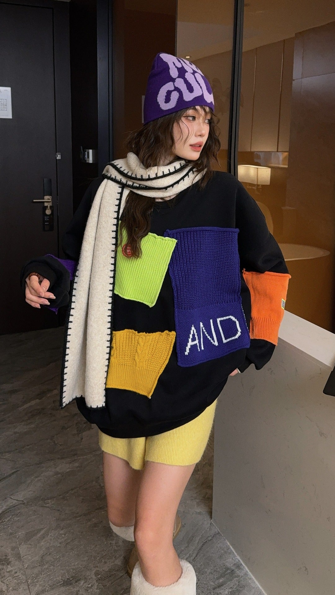 🄶🅁🄾🅄🄽🄳♾🅉🄴🅁🄾25-26SS♾無性別穿搭OverSize美式新款不規則補丁圓領長袖上衣T-SHIRT