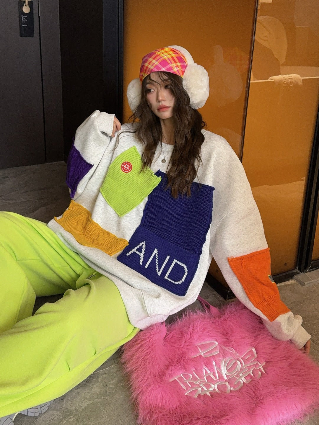 🄶🅁🄾🅄🄽🄳♾🅉🄴🅁🄾25-26SS♾無性別穿搭OverSize美式新款不規則補丁圓領長袖上衣T-SHIRT