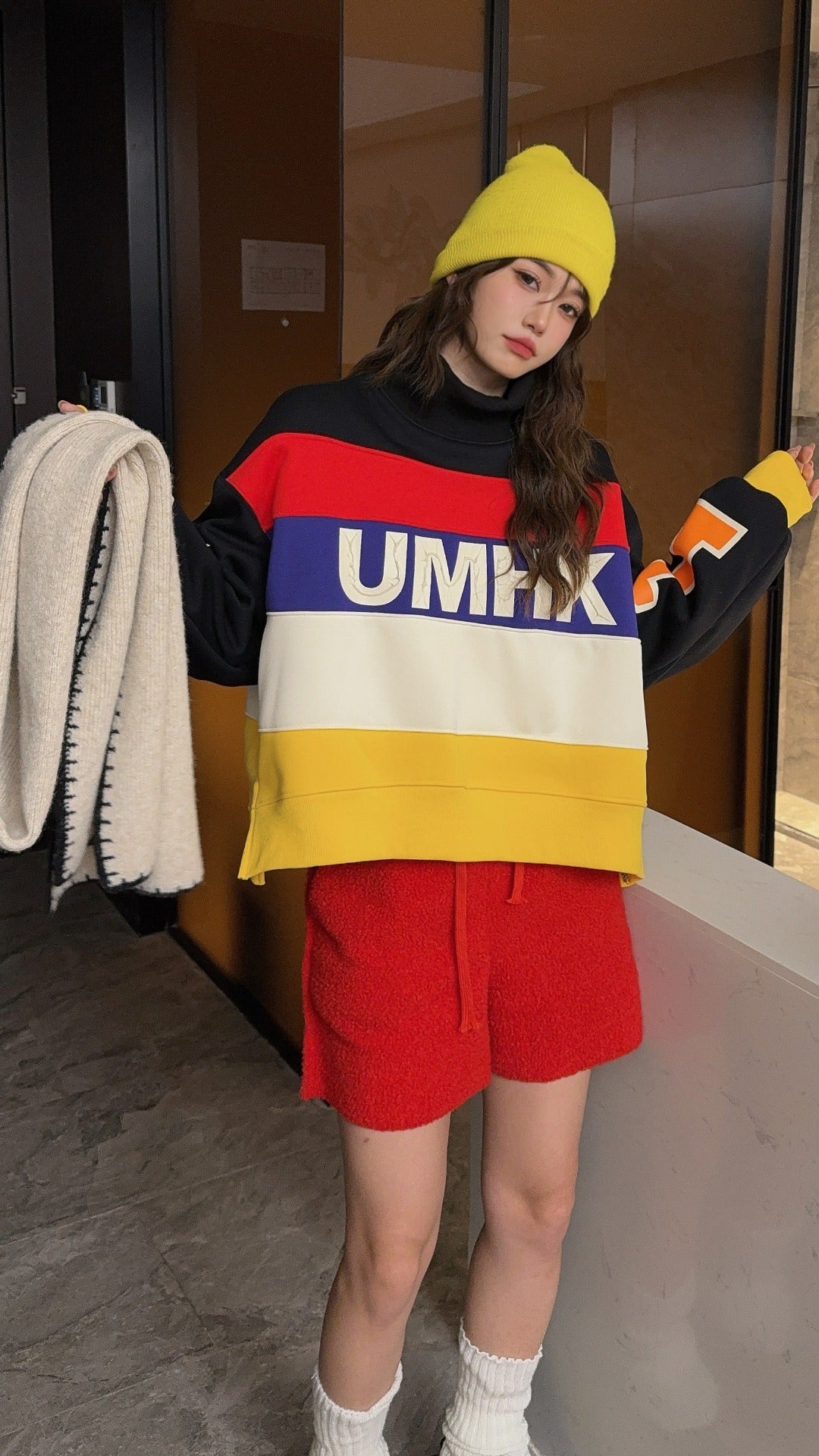 🄶🅁🄾🅄🄽🄳♾🅉🄴🅁🄾25-26SS♾無性別穿搭OverSize美式新款糖果拚色亮彩圓領長袖上衣T-SHIRT