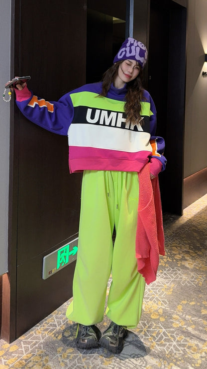 🄶🅁🄾🅄🄽🄳♾🅉🄴🅁🄾25-26SS♾無性別穿搭OverSize美式新款糖果拚色亮彩圓領長袖上衣T-SHIRT