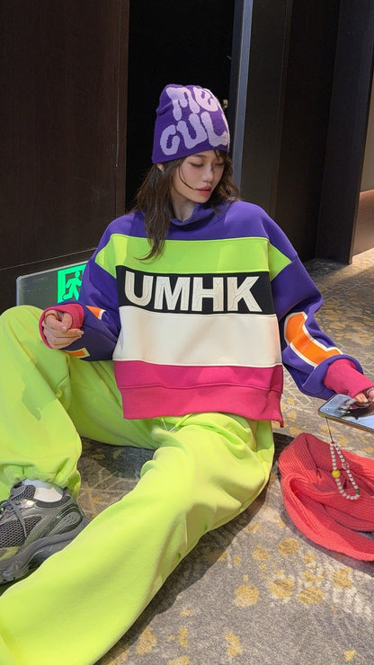 🄶🅁🄾🅄🄽🄳♾🅉🄴🅁🄾25-26SS♾無性別穿搭OverSize美式新款糖果拚色亮彩圓領長袖上衣T-SHIRT