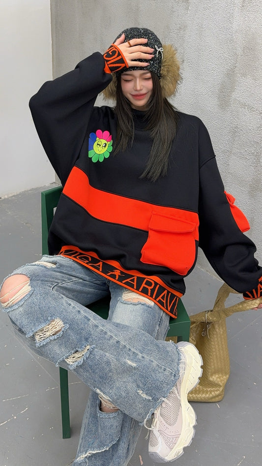 🄶🅁🄾🅄🄽🄳♾🅉🄴🅁🄾25-26SS♾無性別穿搭OverSize美式新款簡約中領多口袋圓領長袖T-SHIRT(加厚加絨)🔥