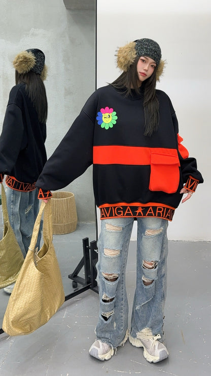 🄶🅁🄾🅄🄽🄳♾🅉🄴🅁🄾25-26SS♾無性別穿搭OverSize美式新款簡約中領多口袋圓領長袖T-SHIRT(加厚加絨)🔥