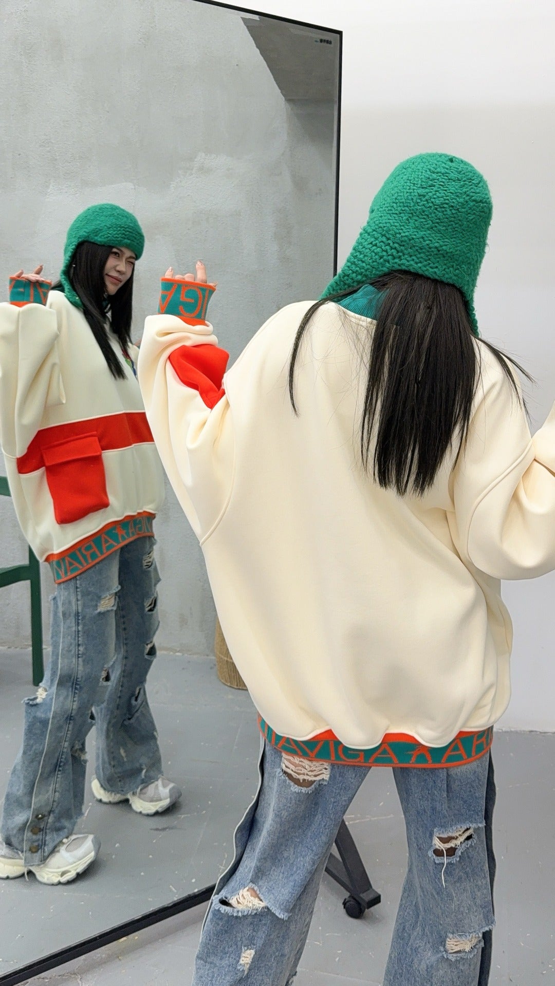 🄶🅁🄾🅄🄽🄳♾🅉🄴🅁🄾25-26SS♾無性別穿搭OverSize美式新款簡約中領多口袋圓領長袖T-SHIRT(加厚加絨)🔥