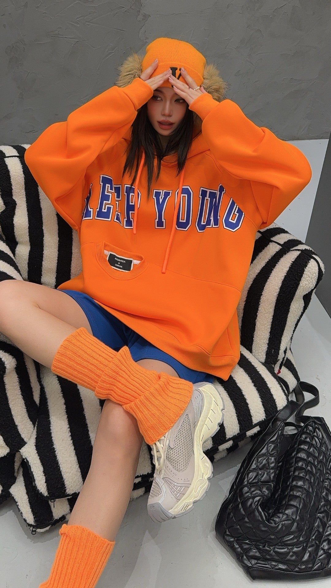 🄶🅁🄾🅄🄽🄳♾🅉🄴🅁🄾25-26SS♾無性別穿搭OverSize美式新款簡約字母大學風連帽長袖T-SHIRT(加厚加絨)🔥