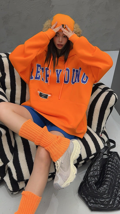 🄶🅁🄾🅄🄽🄳♾🅉🄴🅁🄾25-26SS♾無性別穿搭OverSize美式新款簡約字母大學風連帽長袖T-SHIRT(加厚加絨)🔥