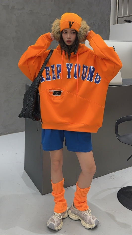 🄶🅁🄾🅄🄽🄳♾🅉🄴🅁🄾25-26SS♾無性別穿搭OverSize美式新款簡約字母大學風連帽長袖T-SHIRT(加厚加絨)🔥