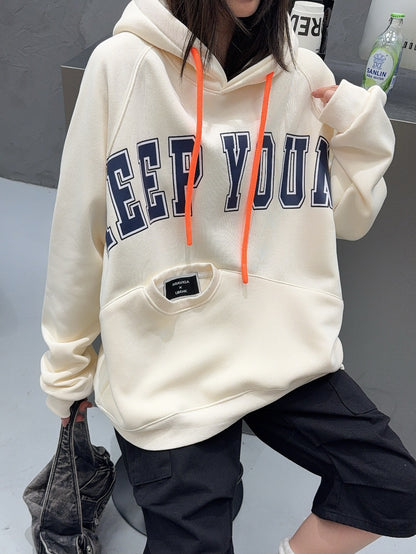 🄶🅁🄾🅄🄽🄳♾🅉🄴🅁🄾25-26SS♾無性別穿搭OverSize美式新款簡約字母大學風連帽長袖T-SHIRT(加厚加絨)🔥