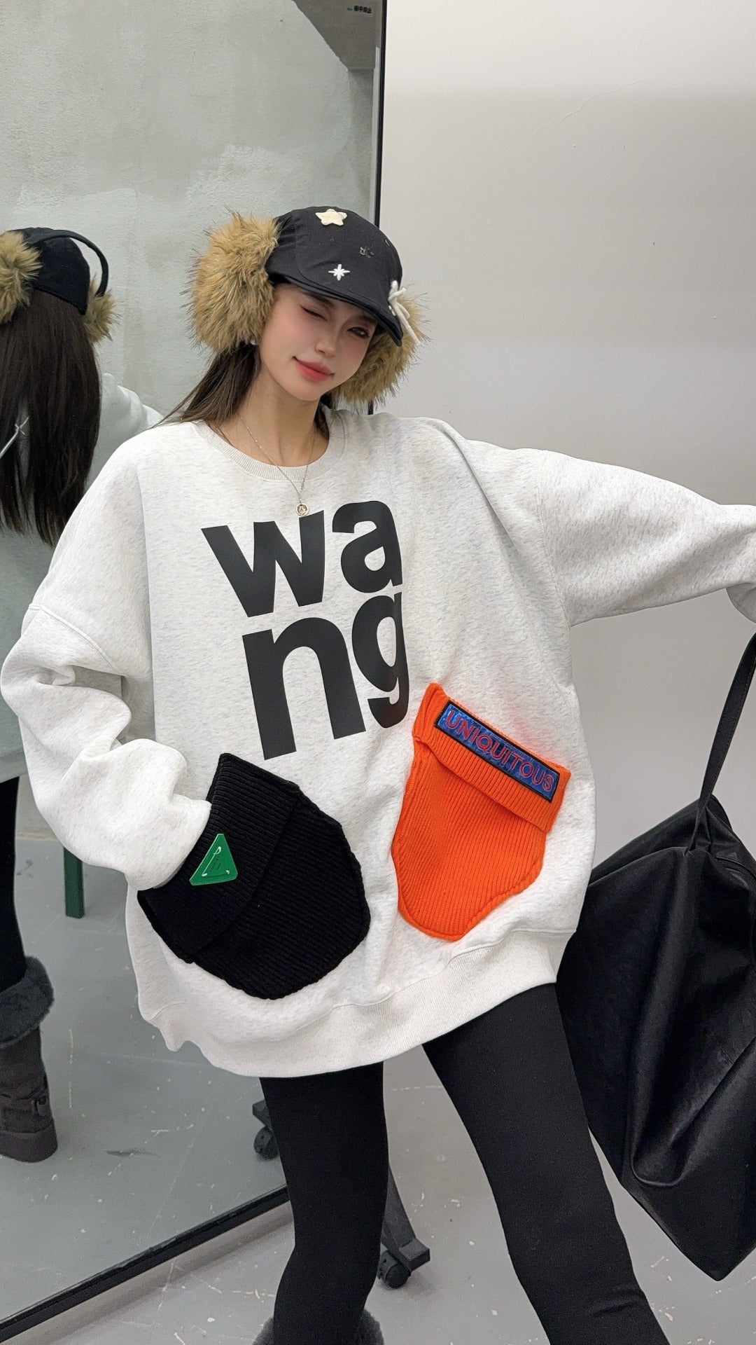🄶🅁🄾🅄🄽🄳♾🅉🄴🅁🄾25-26SS♾無性別穿搭OverSize美式新款字母毛帽口袋長袖大學T-SHIRT(加厚加絨)🔥