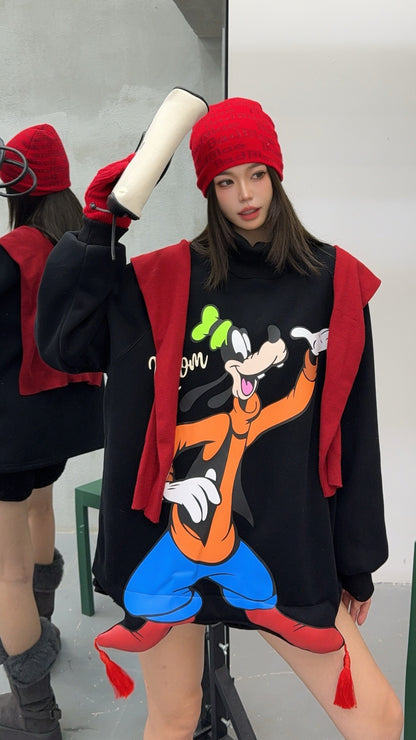 🄶🅁🄾🅄🄽🄳♾🅉🄴🅁🄾25-26SS♾無性別穿搭OverSize美式新款復古立體狗狗中高領長袖大學T-SHIRT(加厚加絨)🔥