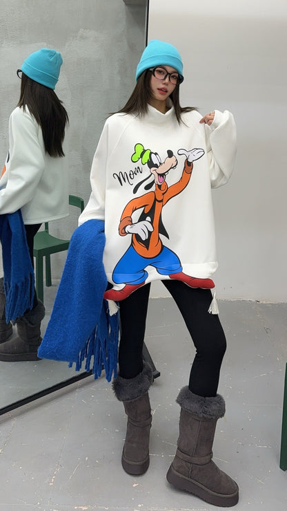 🄶🅁🄾🅄🄽🄳♾🅉🄴🅁🄾25-26SS♾無性別穿搭OverSize美式新款復古立體狗狗中高領長袖大學T-SHIRT(加厚加絨)🔥